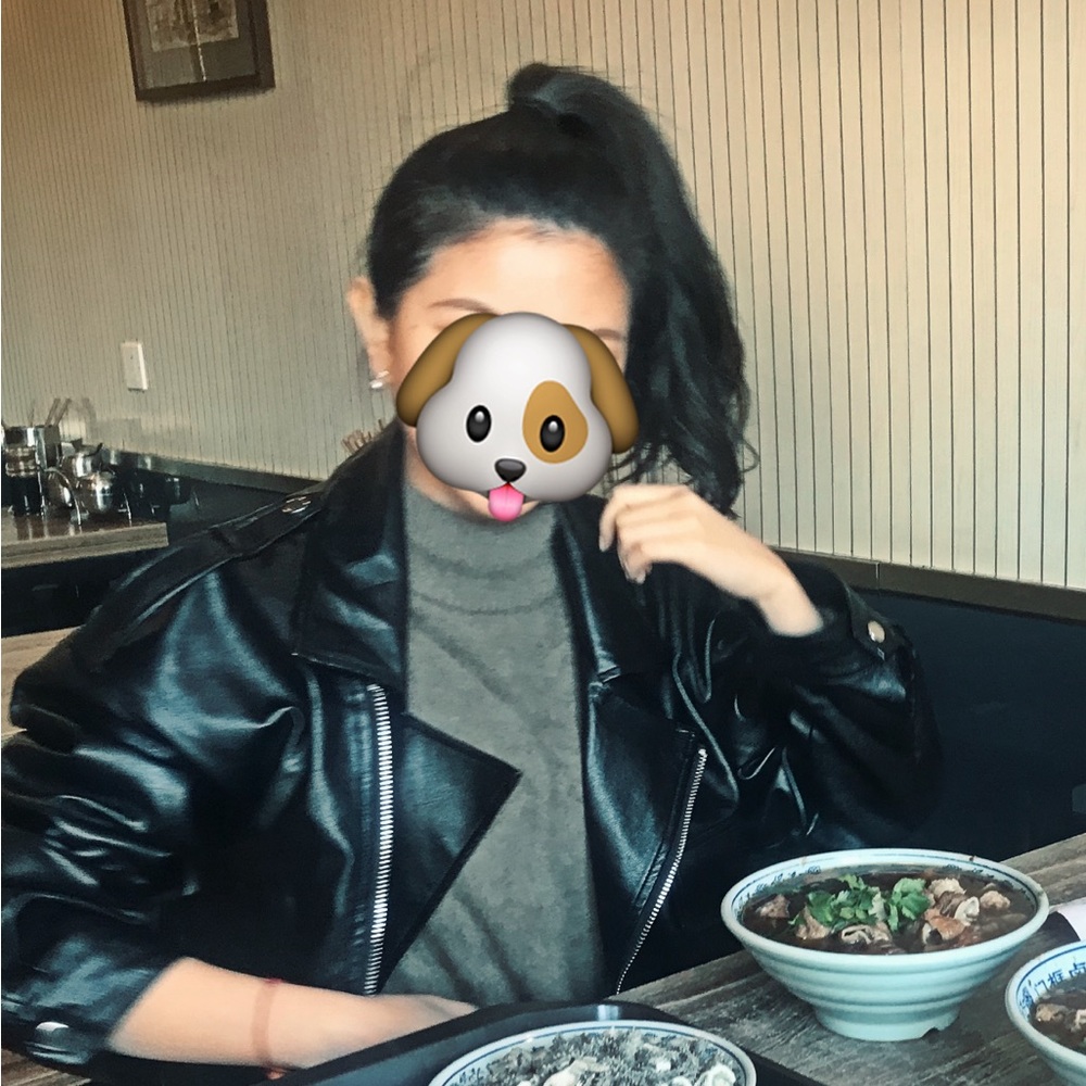 Faux leather cool oversized jacket
